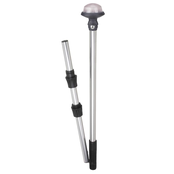 Perko 1451DP8CHR Delta-Series White All-Round Fold-In-Half Pole Light-60" Height 40 Degree Adjustable Head